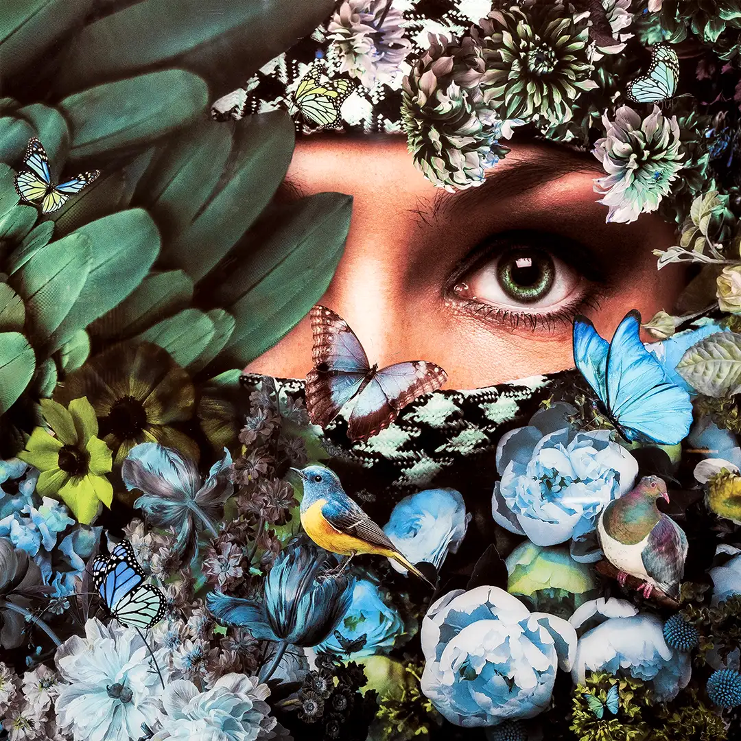 Living Art Magdeburg - Inspiration Wandbild Frau hinter Blumen